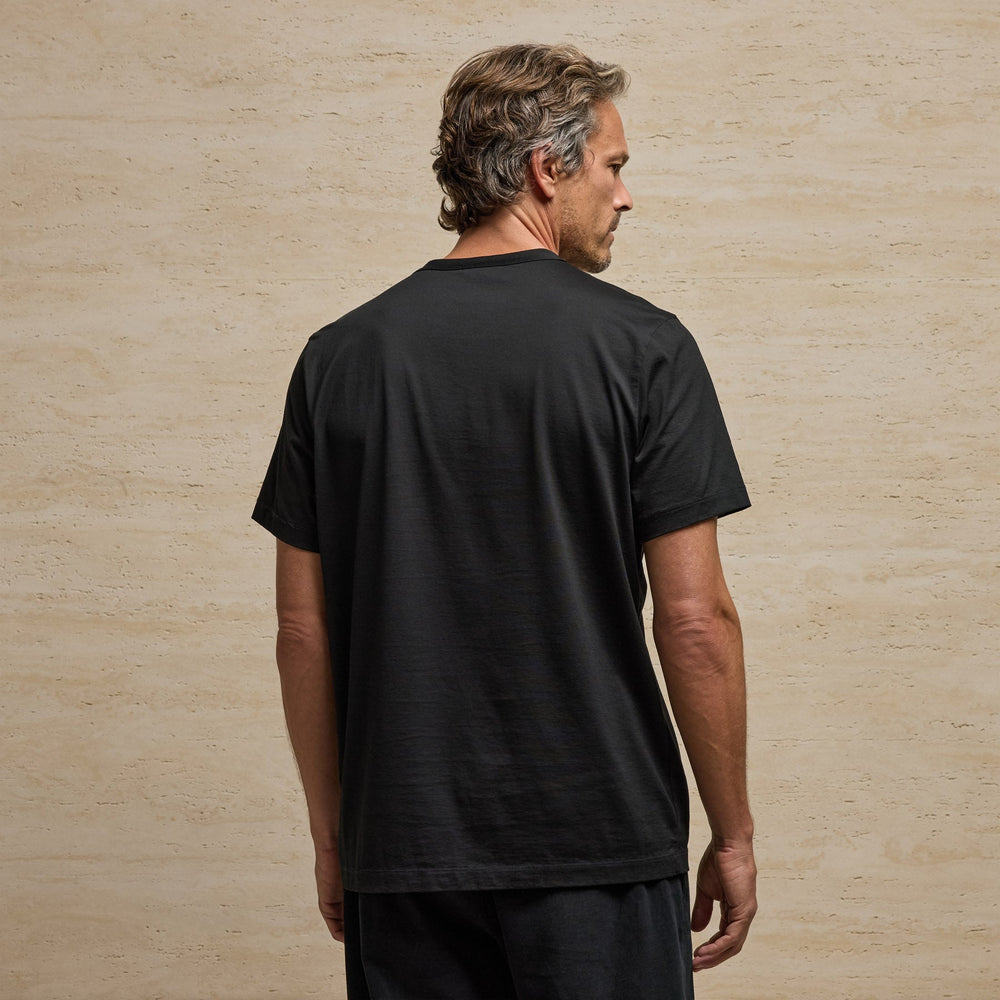 Lotus Jersey Double Ply Crew in Black | James Perse Los Angeles