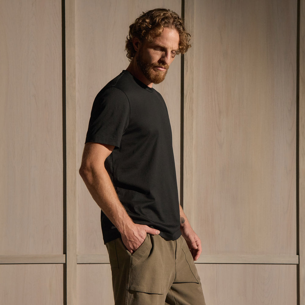 Lotus Jersey Double Ply Crew - Black