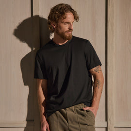 Lotus Jersey Double Ply Crew - Black