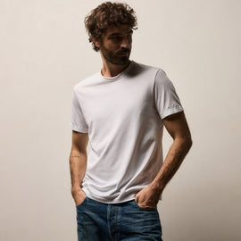 Lotus Jersey Double Ply Crew in White | James Perse Los Angeles