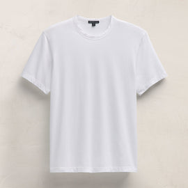 Double Ply Lotus Jrsy Short Sleeve Crew in White | James Perse Los Angeles