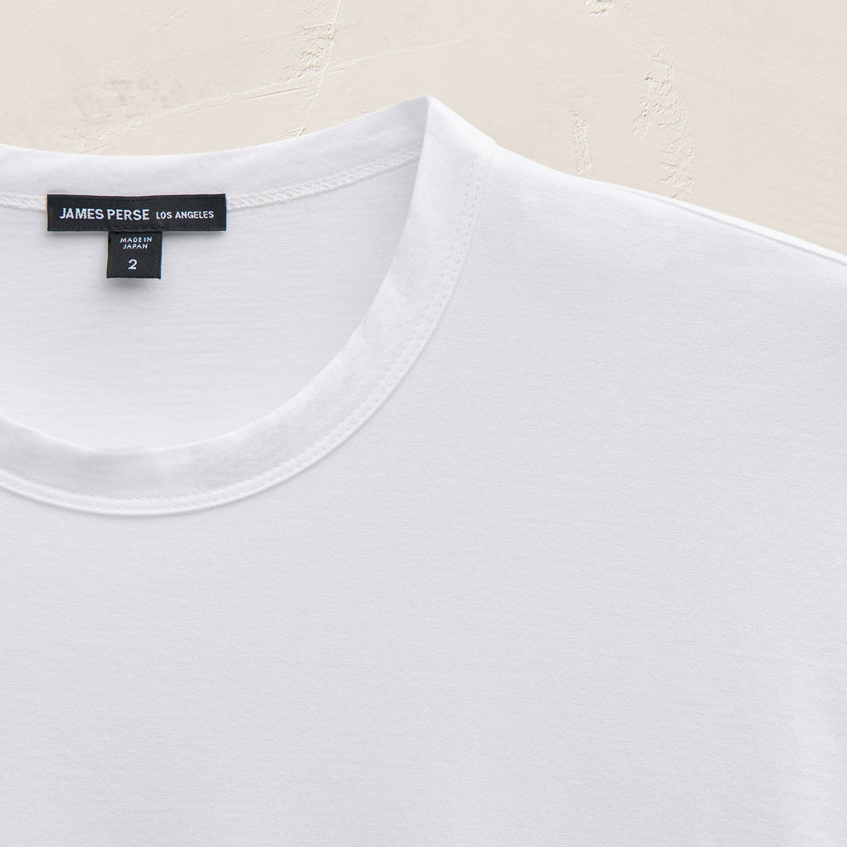 Double Ply Lotus Jrsy Short Sleeve Crew in White | James Perse Los Angeles