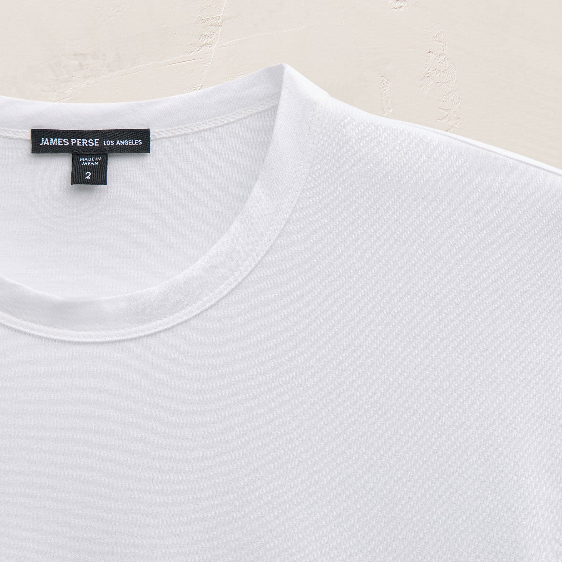 Double Ply Lotus Jrsy Short Sleeve Crew in White | James Perse Los Angeles