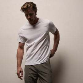 Lotus Jersey Double Ply Crew in White | James Perse Los Angeles