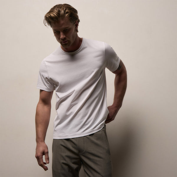 Lotus Jersey Double Ply Crew in White | James Perse Los Angeles