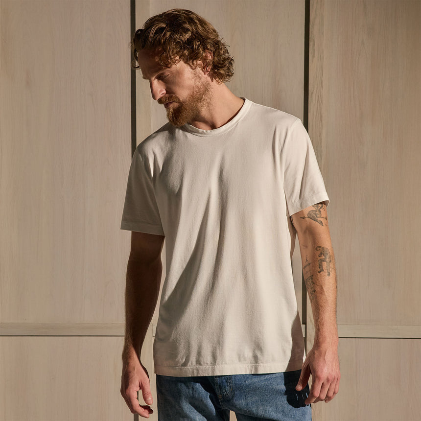 Lotus Jersey Double Ply Crew - White