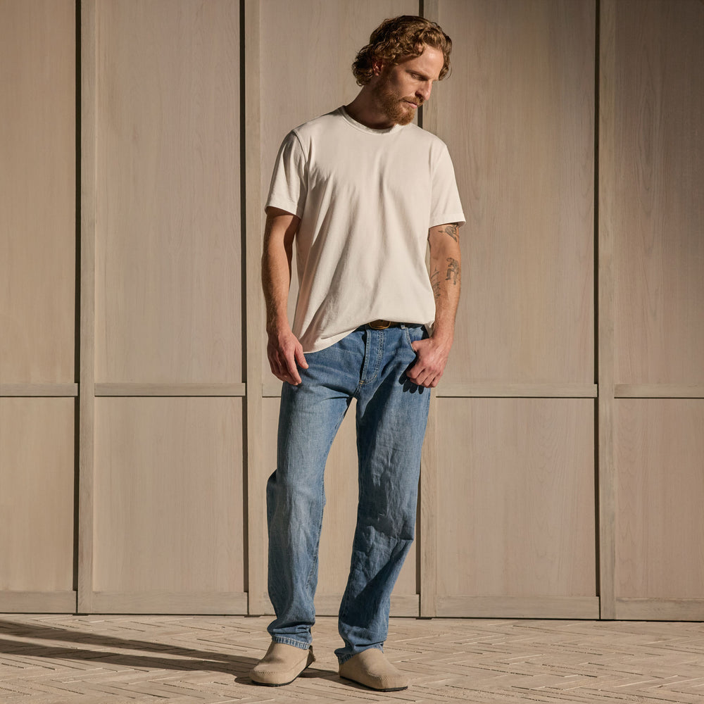 Lotus Jersey Double Ply Crew - White