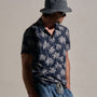 Palm Print Performance Pique Polo in Navy Print | James Perse Los Angeles