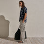 Palm Print Performance Pique Polo in Navy Print | James Perse Los Angeles