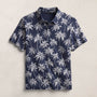Palm Print Performance Pique Polo in Navy Print | James Perse Los Angeles