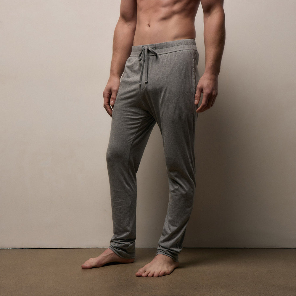 Luxe Lotus Jersey Tapered Lounge Pant in Heather Grey | James Perse Los Angeles