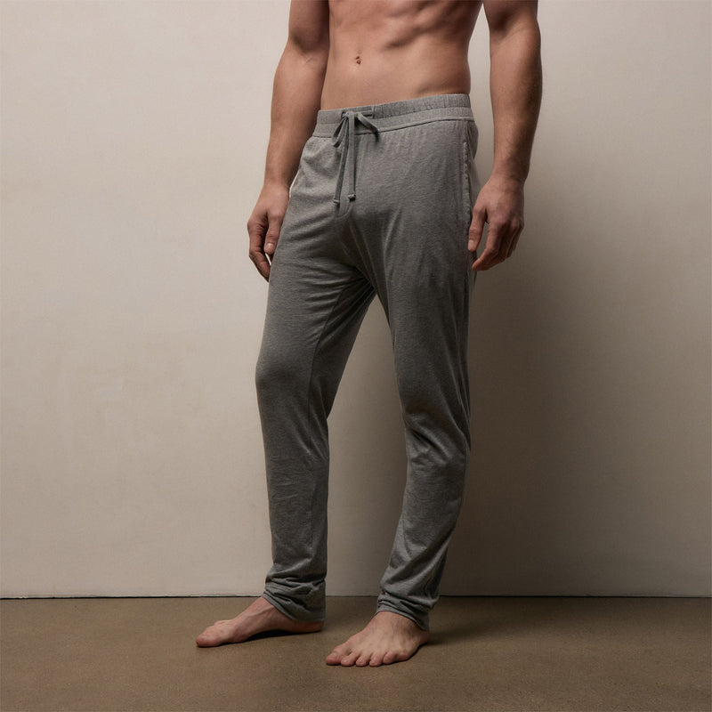 Luxe Lotus Jersey Tapered Lounge Pant in Heather Grey | James Perse Los Angeles