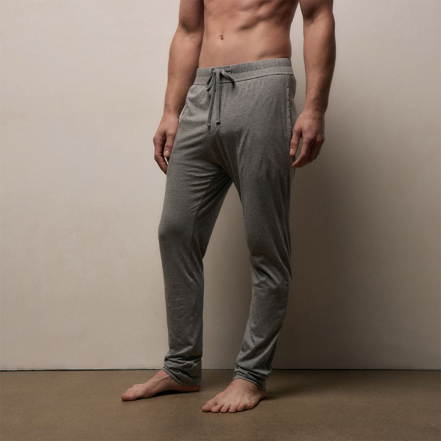 Luxe Lotus Jersey Tapered Lounge Pant in Heather Grey | James Perse Los Angeles