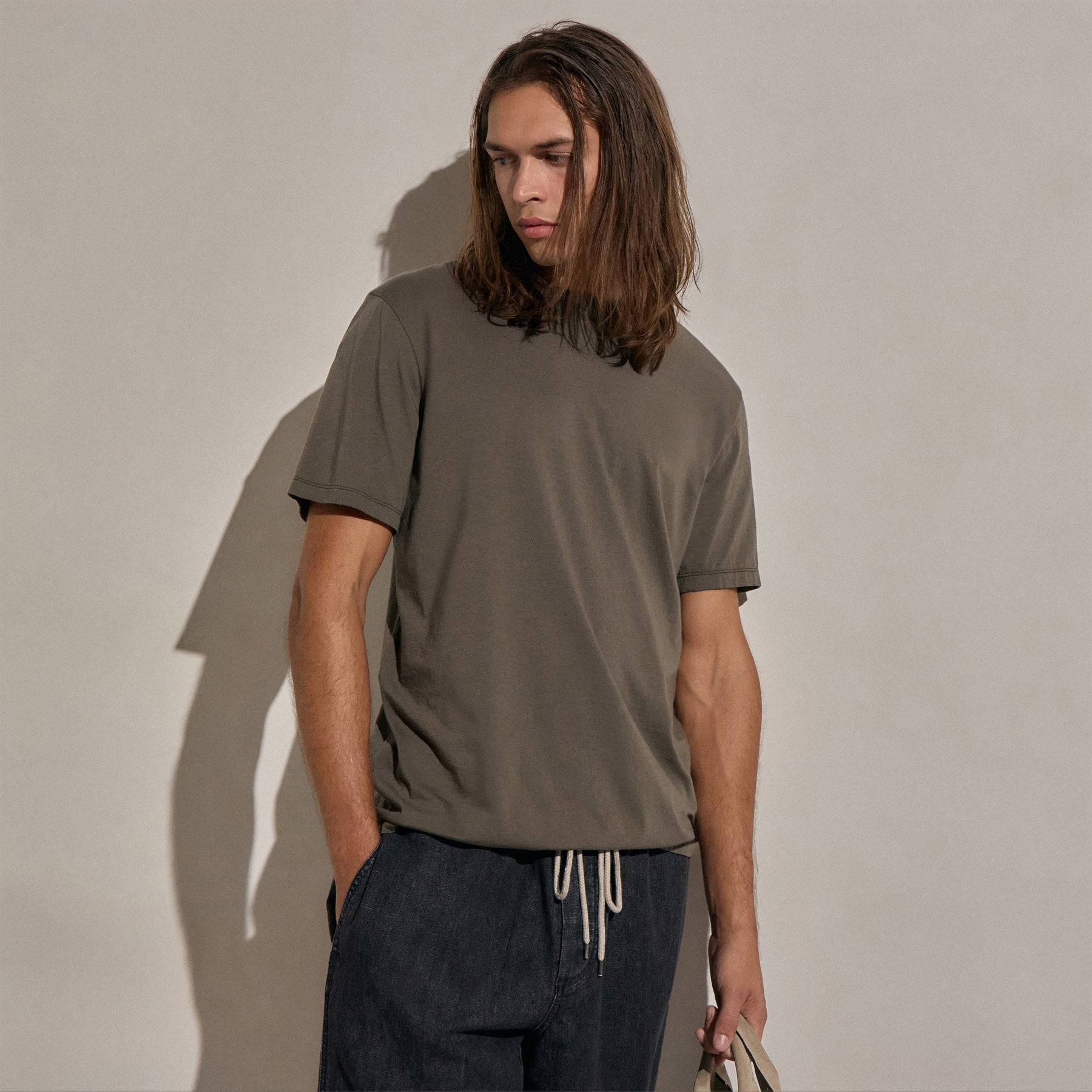 Luxe Lotus Jersey Tee - Army Green