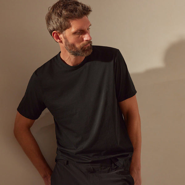 Luxe Lotus Jersey Tee in Black | James Perse Los Angeles