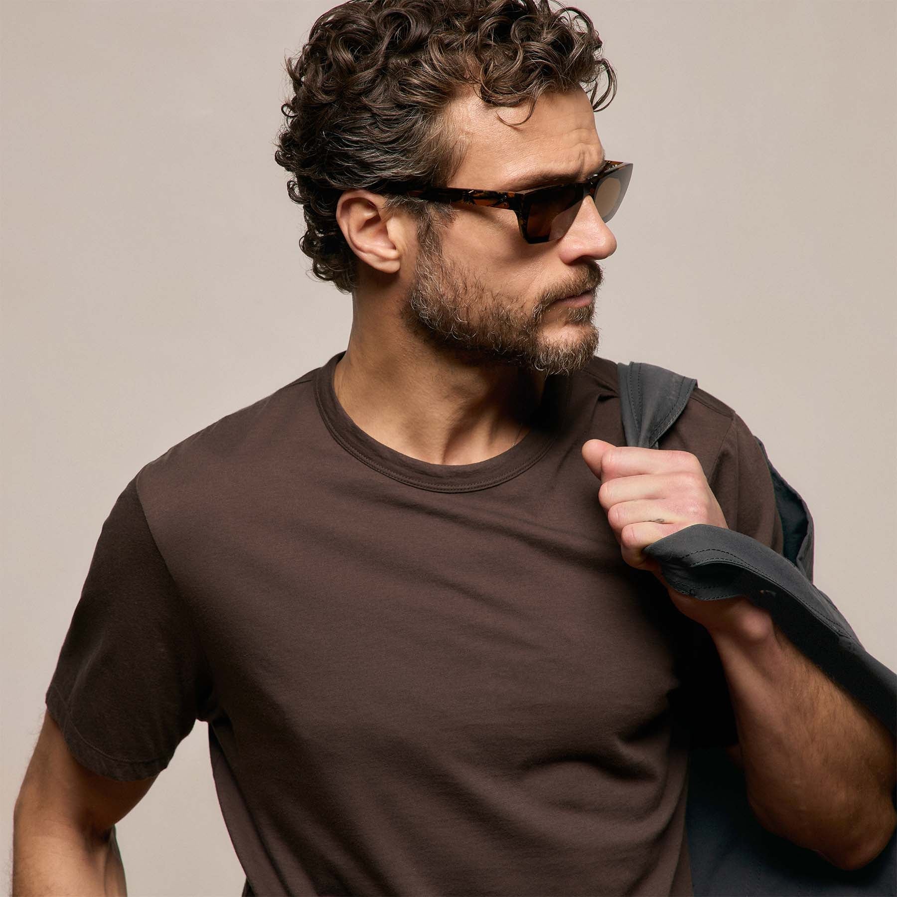 Luxe Lotus Jersey Tee in Bark | James Perse Los Angeles