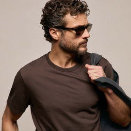 Luxe Lotus Jersey Tee in Bark | James Perse Los Angeles