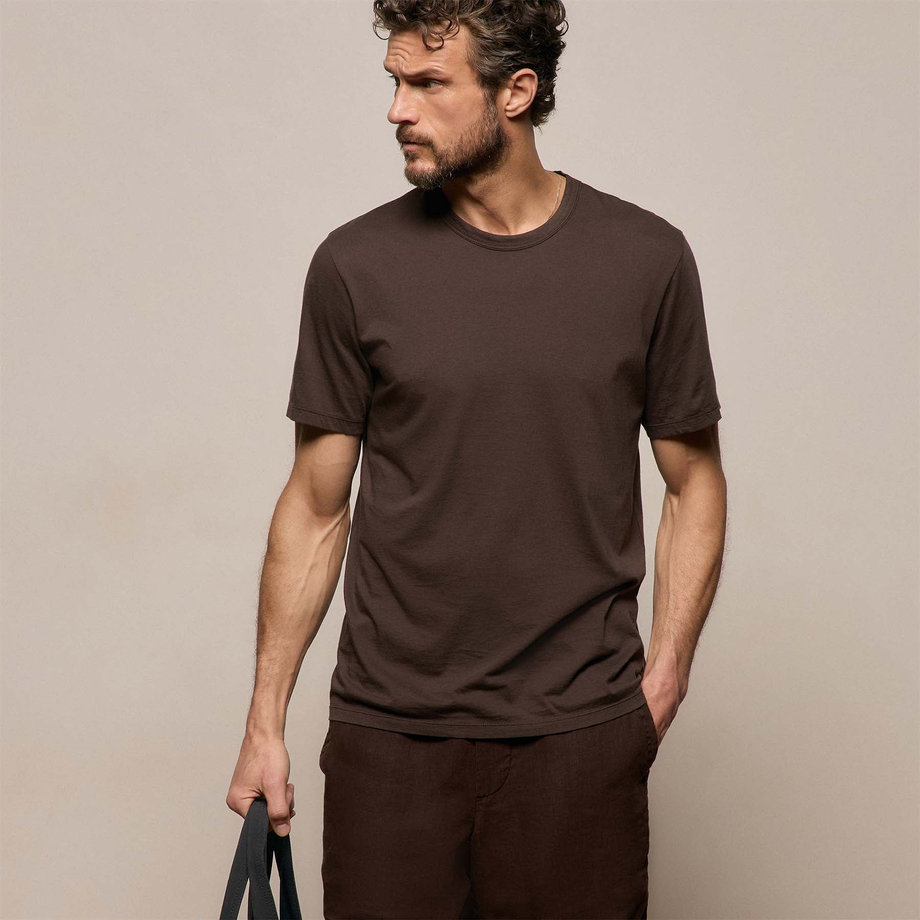 Luxe Lotus Jersey Tee in Bark | James Perse Los Angeles