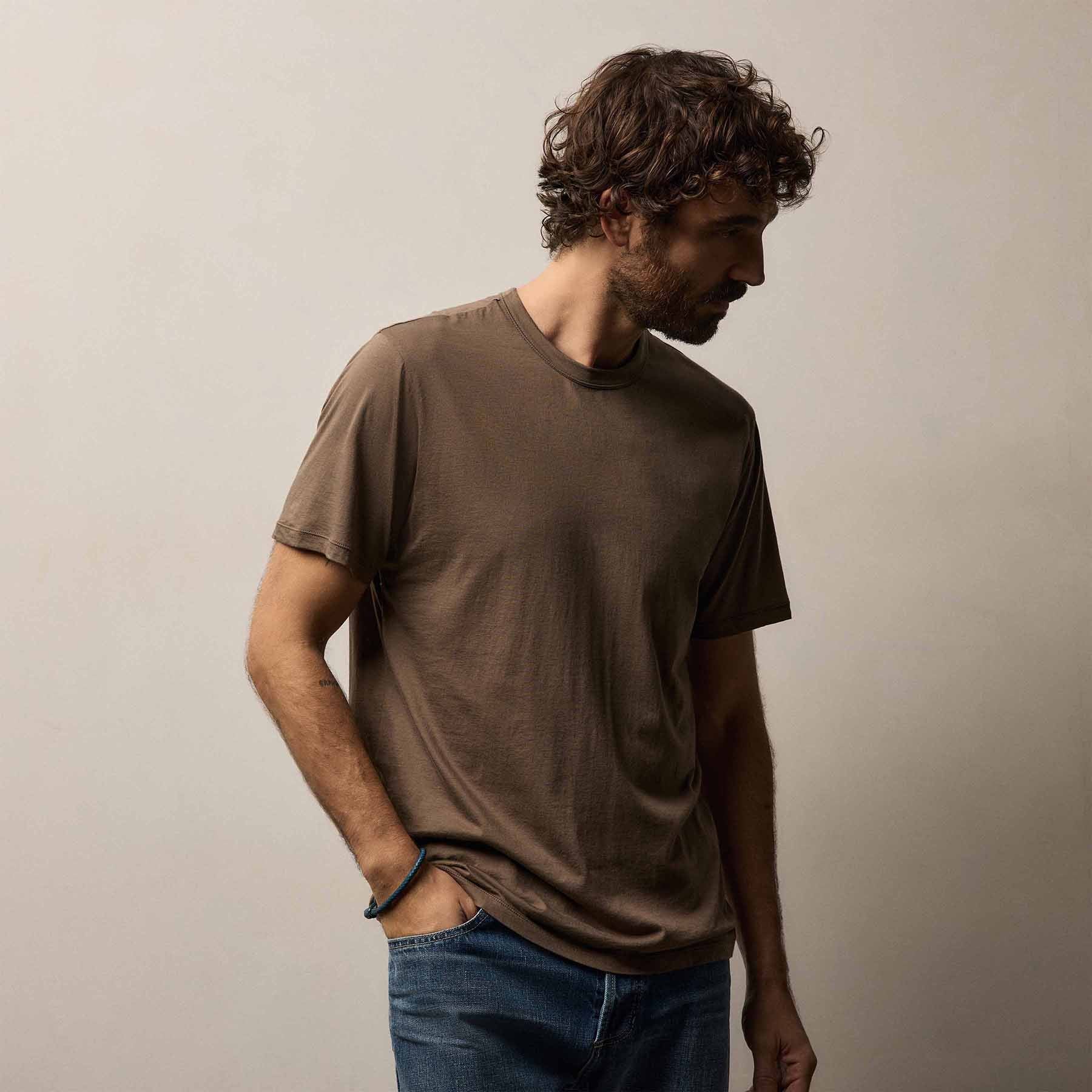 Luxe Lotus Jersey Tee in Caribou | James Perse Los Angeles