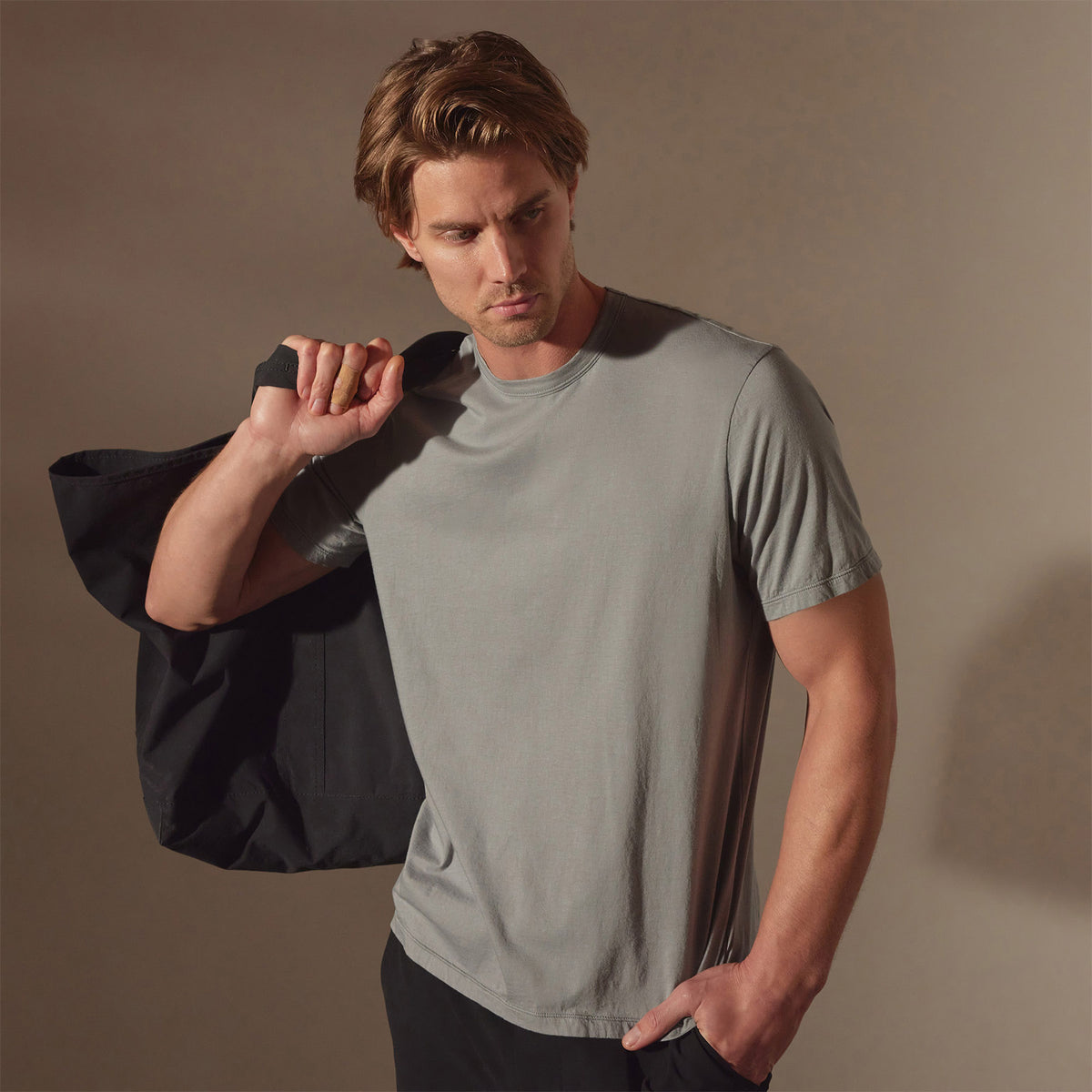 Luxe Lotus Jersey Tee - Dove | James Perse Los Angeles