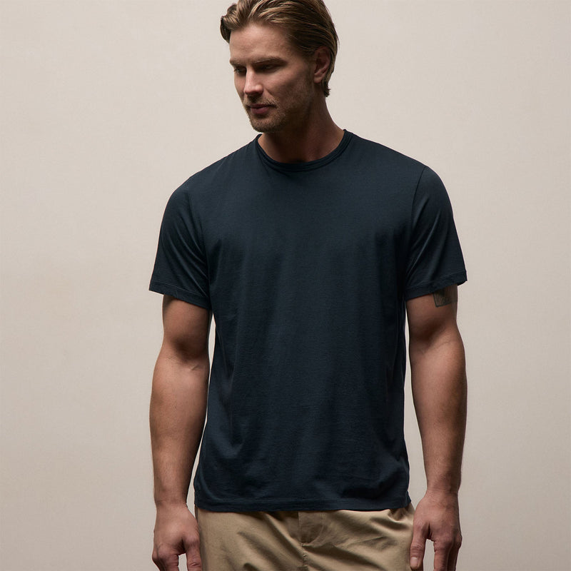 Luxe Lotus Jersey Tee in French Navy | James Perse Los Angeles