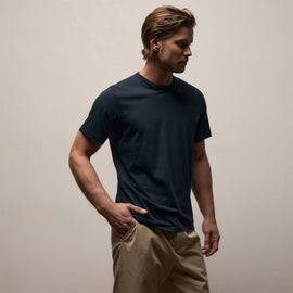 Luxe Lotus Jersey Tee in French Navy | James Perse Los Angeles