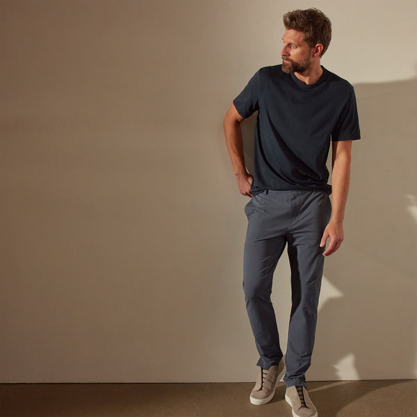 Luxe Lotus Jersey Tee in French Navy | James Perse Los Angeles