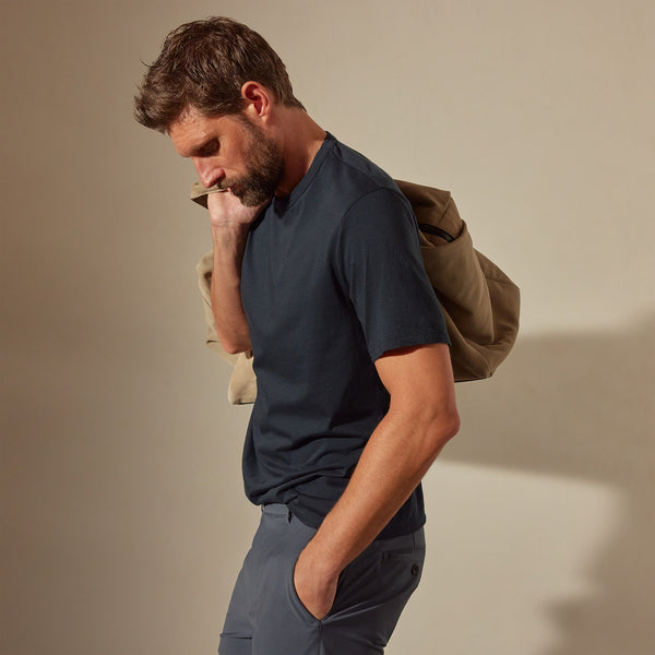 Luxe Lotus Jersey Tee in French Navy | James Perse Los Angeles