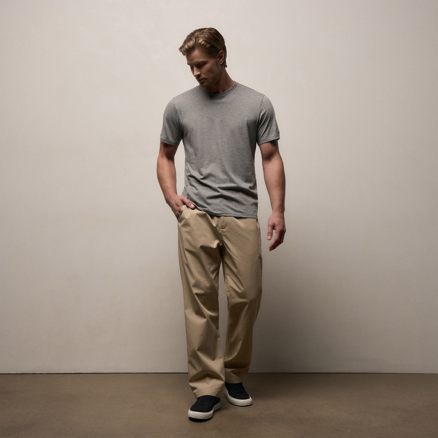 Luxe Lotus Jersey Tee in Heather Grey | James Perse Los Angeles