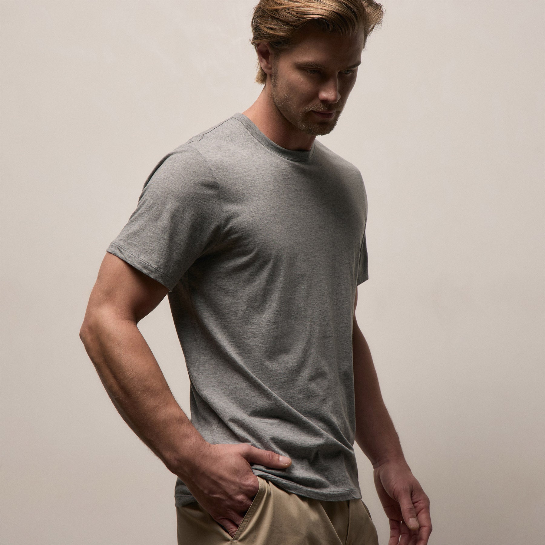 Luxe Lotus Jersey Tee in Heather Grey | James Perse Los Angeles