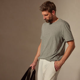 Luxe Lotus Jersey Tee in Heather Grey | James Perse Los Angeles