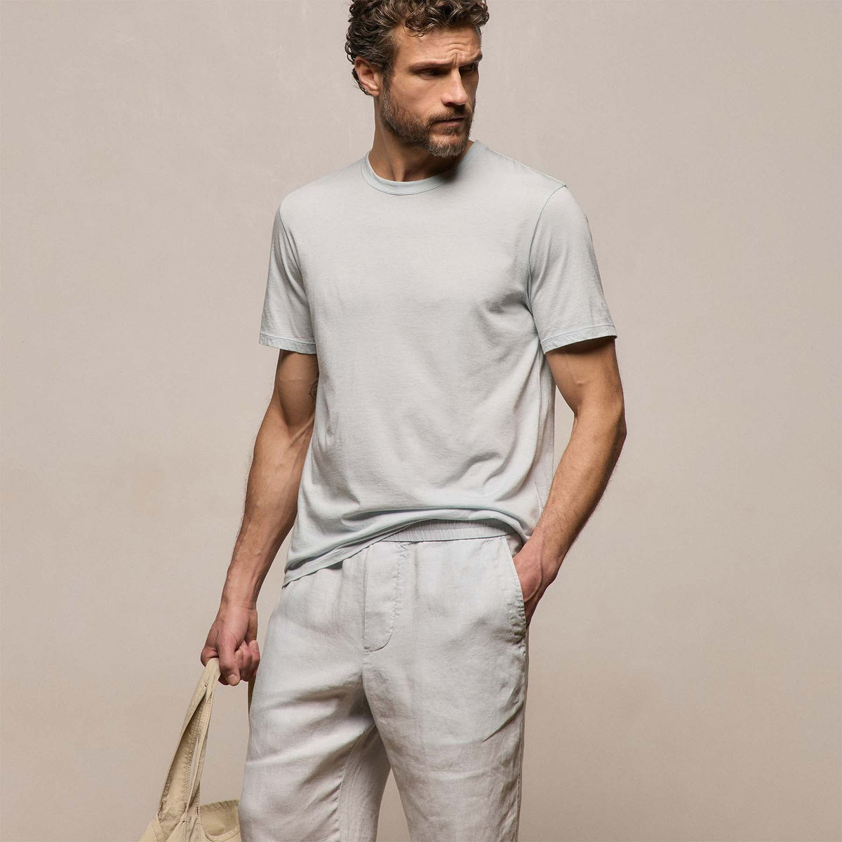 Luxe Lotus Jersey Tee in Memory | James Perse Los Angeles