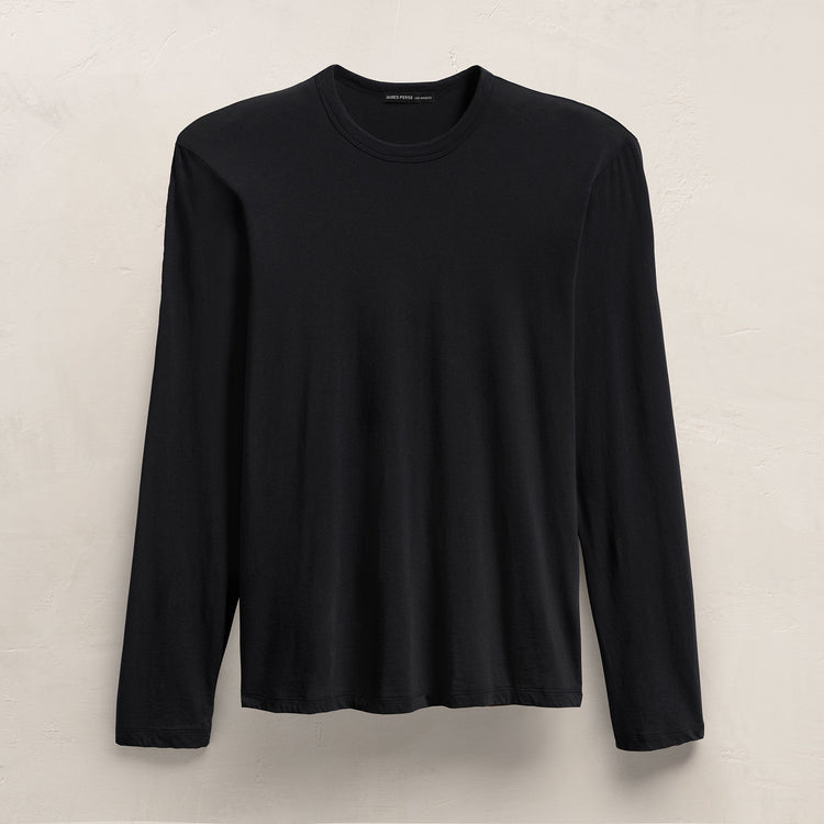 Luxe Lotus Jersey Crew - Black