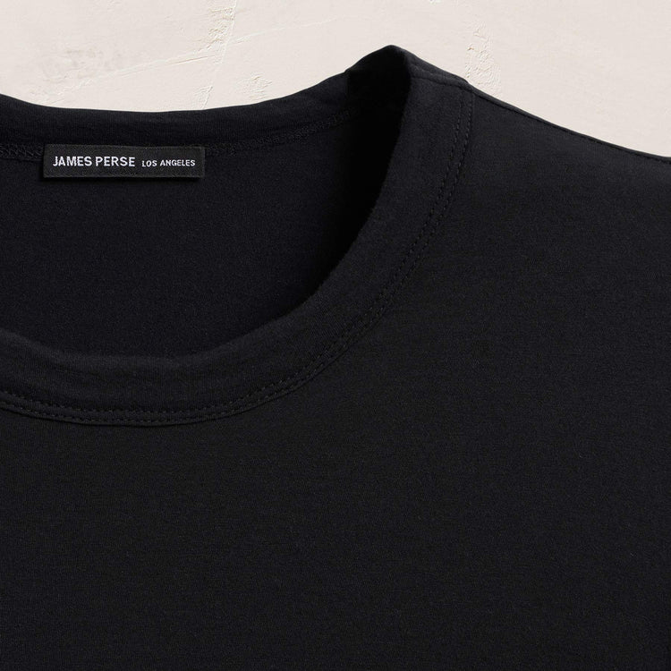 Luxe Lotus Jersey Crew - Black