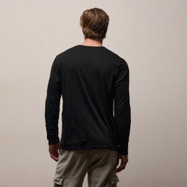 Luxe Lotus Jersey Long Sleeve in Black | James Perse Los Angeles