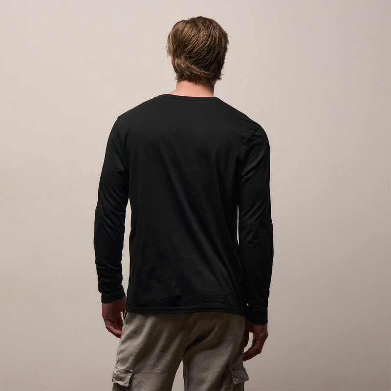 Luxe Lotus Jersey Long Sleeve in Black | James Perse Los Angeles
