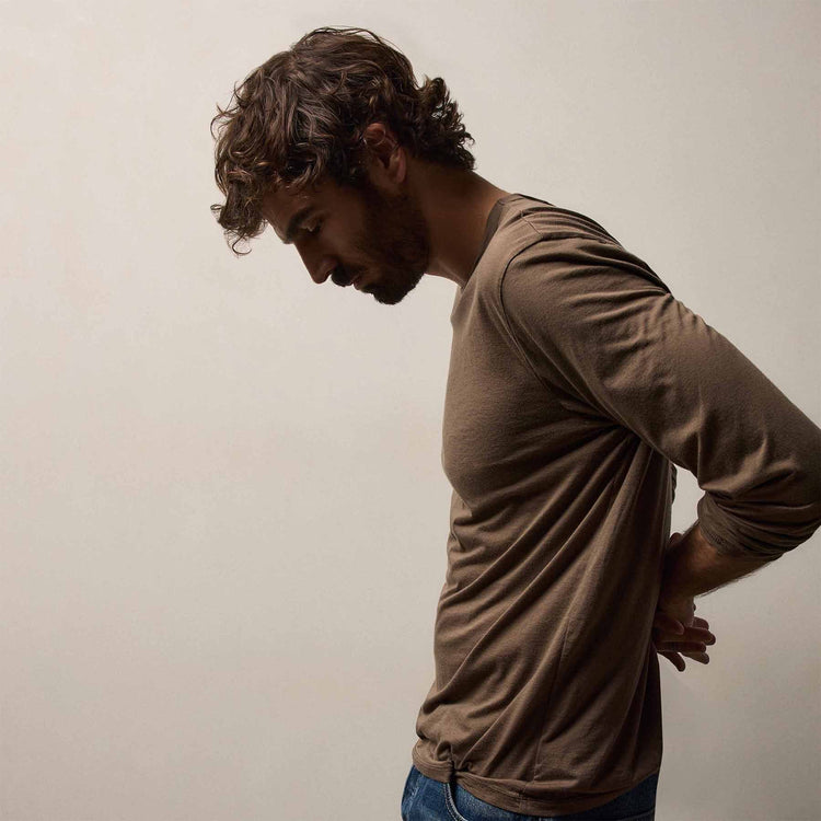 Luxe Lotus Jersey Crew in Caribou | James Perse Los Angeles