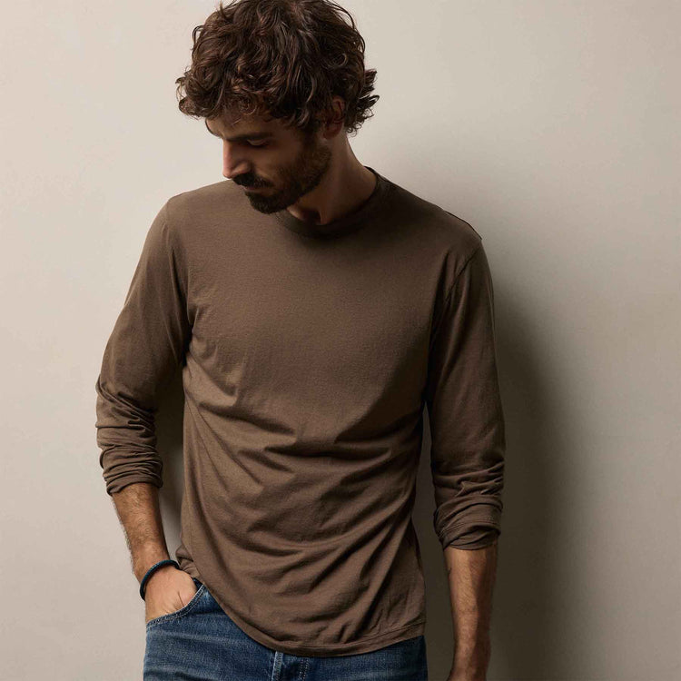 Luxe Lotus Jersey Crew in Caribou | James Perse Los Angeles