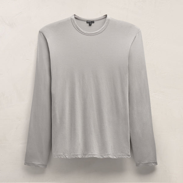 Luxe Lotus Jersey Long Sleeve in Fog | James Perse Los Angeles