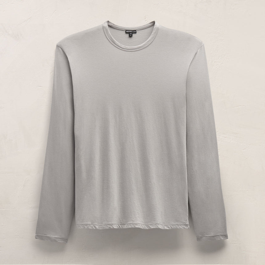 Luxe Lotus Jersey Long Sleeve in Fog | James Perse Los Angeles FLAT