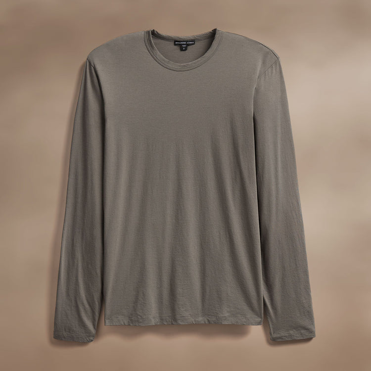 Luxe Lotus Jersey Crew in Granite | James Perse Los Angeles