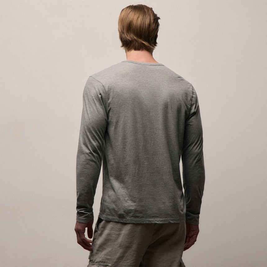 Luxe Lotus Jersey Long Sleeve in Heather Grey | James Perse Los Angeles