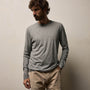 Luxe Lotus Jersey Crew in Heather Grey | James Perse Los Angeles