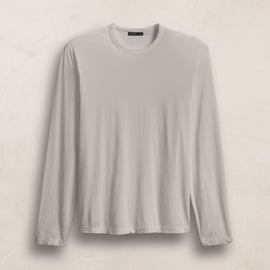 Luxe Lotus Jersey Long Sleeve in Silver | James Perse Los Angeles