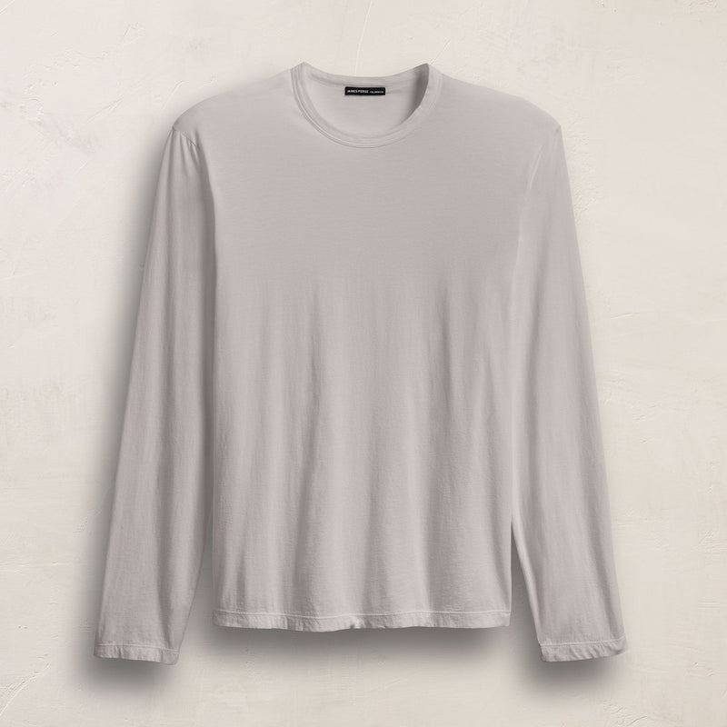 Luxe Lotus Jersey Long Sleeve in Silver | James Perse Los Angeles