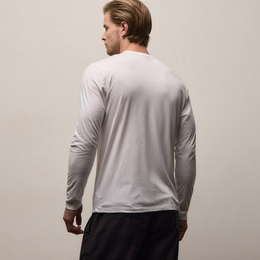 Luxe Lotus Jersey Long Sleeve in White | James Perse Los Angeles