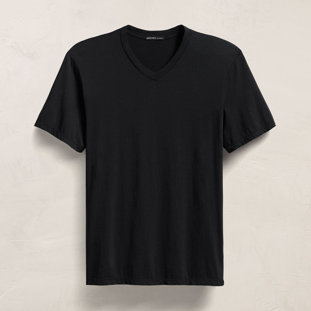 Luxe Lotus Jersey V Neck in Black | James Perse Los Angeles