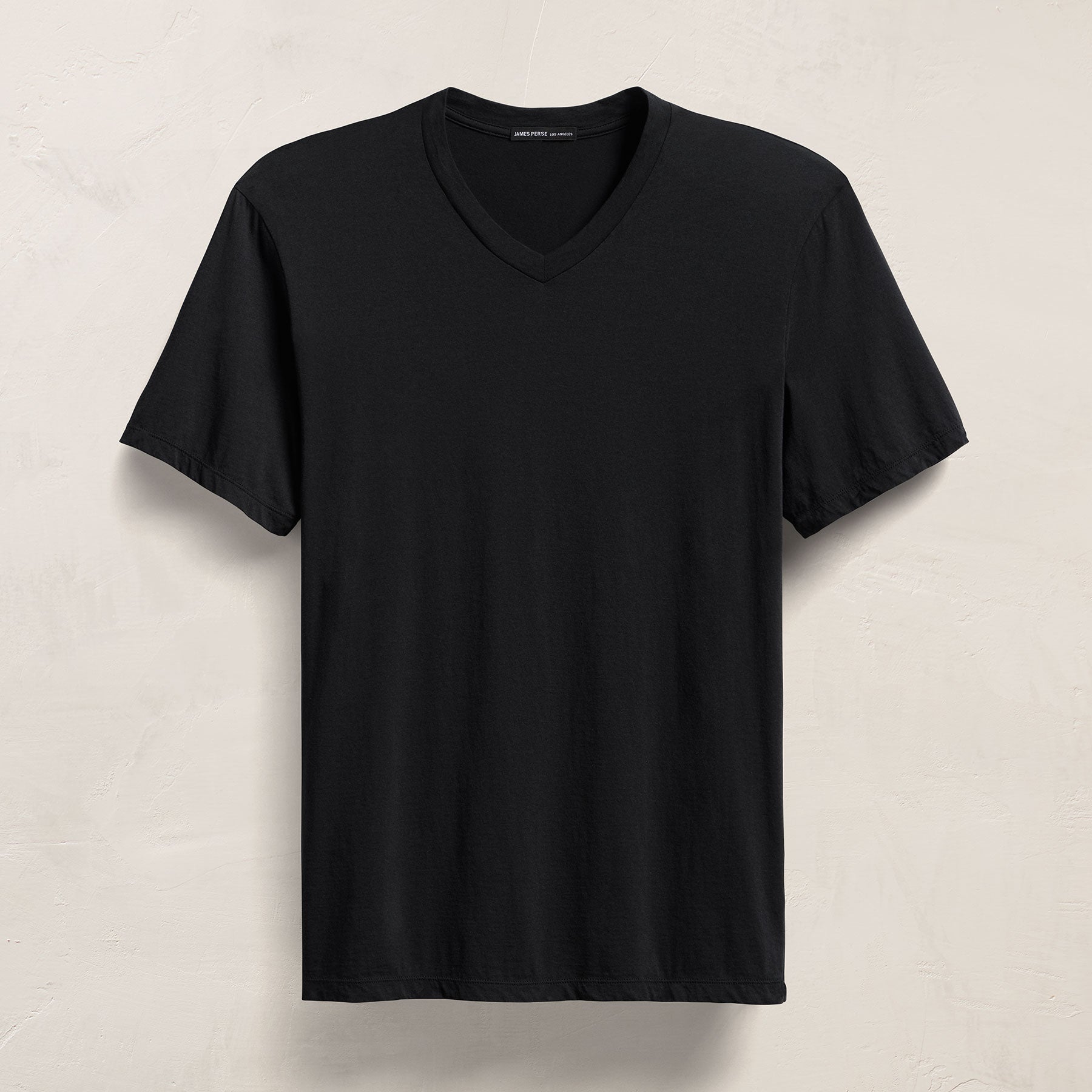 Luxe Lotus Jersey V Neck in Black | James Perse Los Angeles
