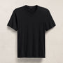 Luxe Lotus Jersey V Neck in Black | James Perse Los Angeles