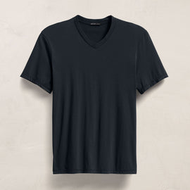 Luxe Lotus Jersey V Neck in French Navy | James Perse Los Angeles